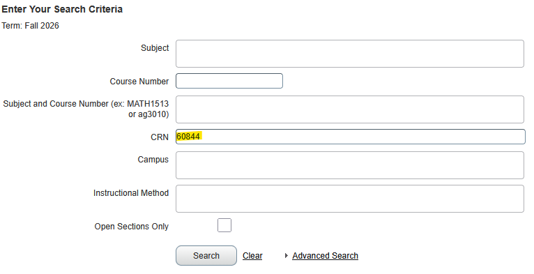 bcs-10.png Graphic showing how to search by CRN