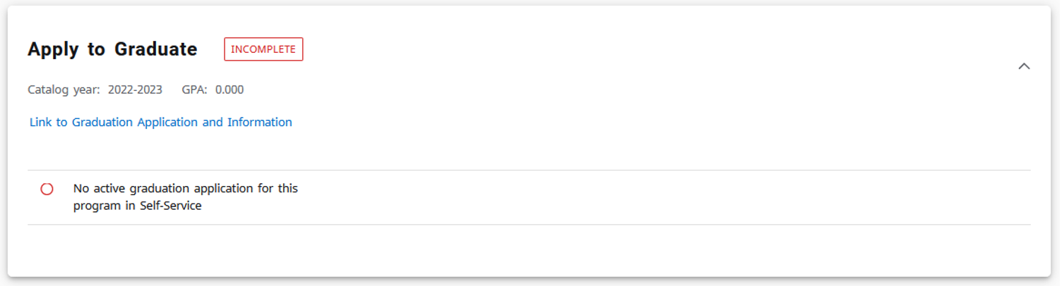 Graduation Application Screenshot