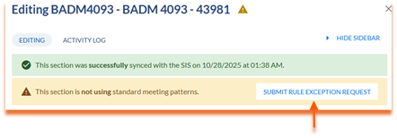 Shows how to submit a rule exception.